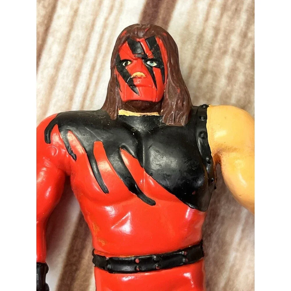 Vintage 1998 Kane WWF Bend-Ems Figure Just Toys Titan Sports Red Black
